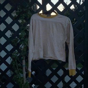 Brandy Melville yellow and white stripe top